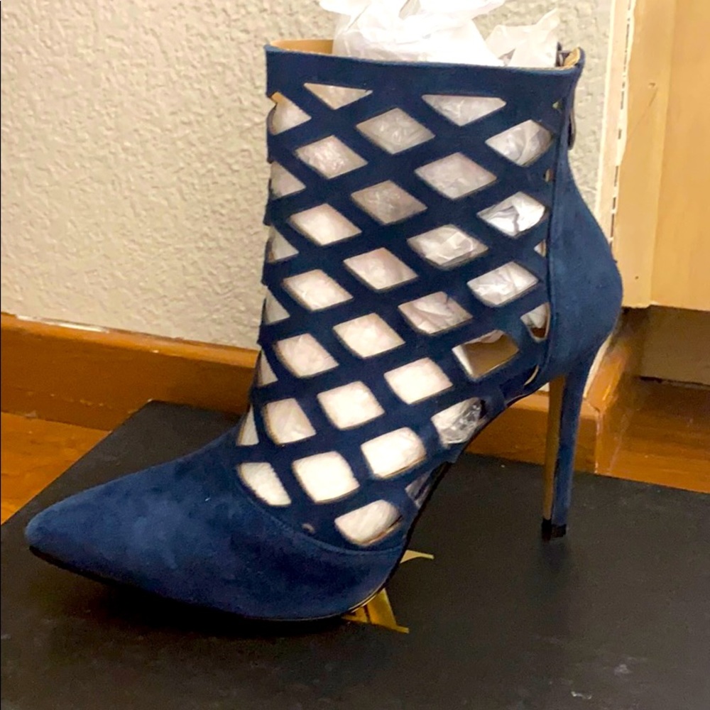 Navy Blue Suede Stiletto
